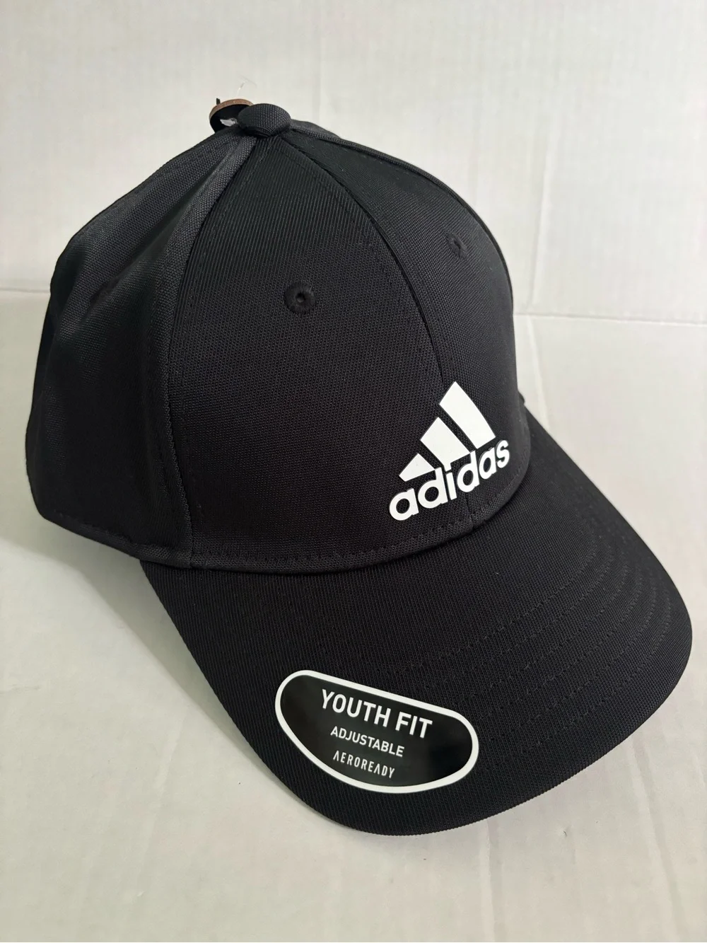 New! Adidas Youth Fit Adjustable Aeroready Cap Hat Black